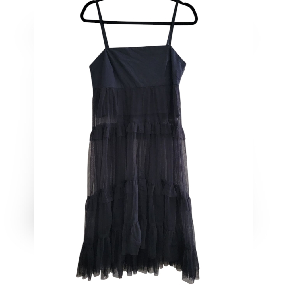Anthropologie Maeve Black Sheer Tiered Tulle Dress | XS - Picture 5 of 9
